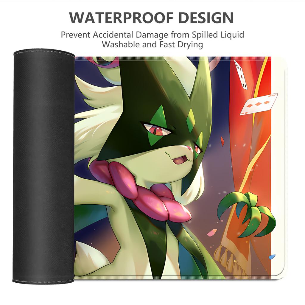 Kawaii Pokemon Meowscarada Gaming Desk Mouse Pad Non-Slip Rubber Base Desktop Mat Office Computer Keyboard Pad Home Decoration