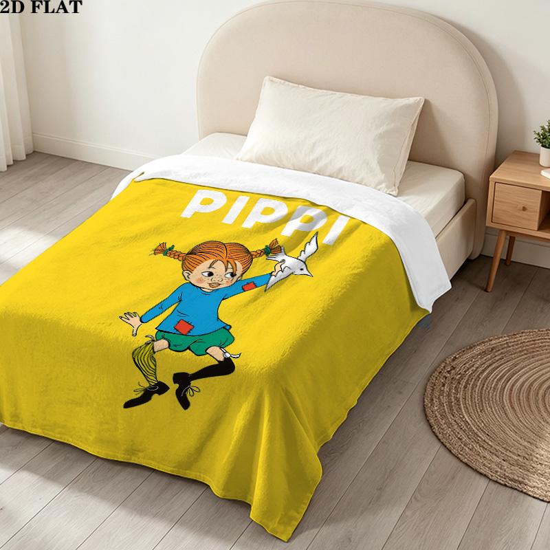 1 Stück Pippi Muster Flanelldecke Geeignet für Alle Jahreszeiten Für Heimdeko Wärme Und Komfort Geschenke Feiertagsgeschenk