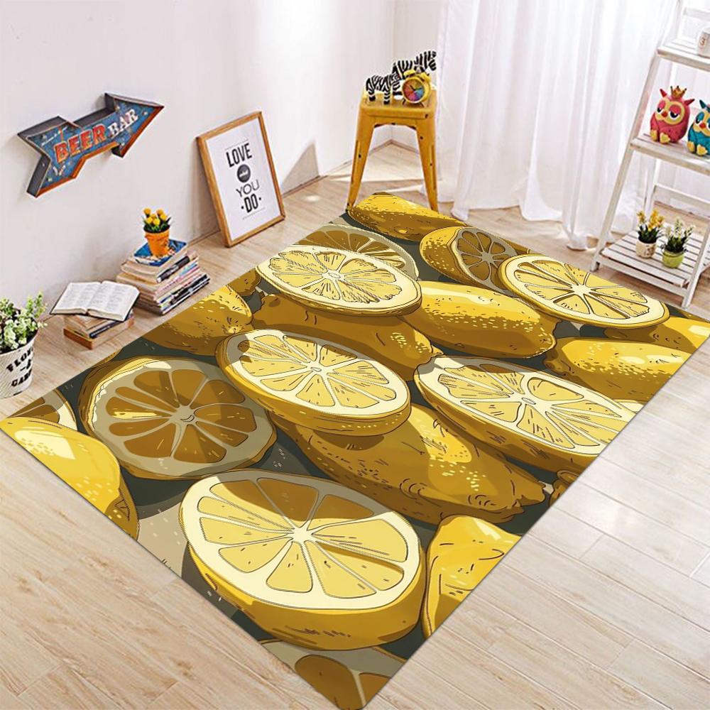

Fruit Themed Carpet With Vivid Fruit Patterns Strawberry Blueberry Lemon Colorful Cartoon Style NonSlip Rug For Kids Room 40x60CM
