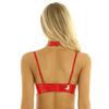 Dámské sexy podprsenky Spodní prádlo Mokrý vzhled Lakovaná kůže Spodní prádlo Bralette Halter Neck Polička Podprsenka Top