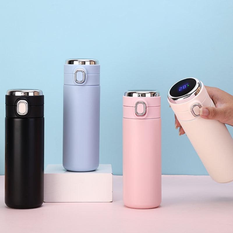 1pc 420ML Smart Thermos Stainless Steel Water Bottle Led Digital Temperature Display Coffee Thermal Mugs Intelligent Insulation Cups