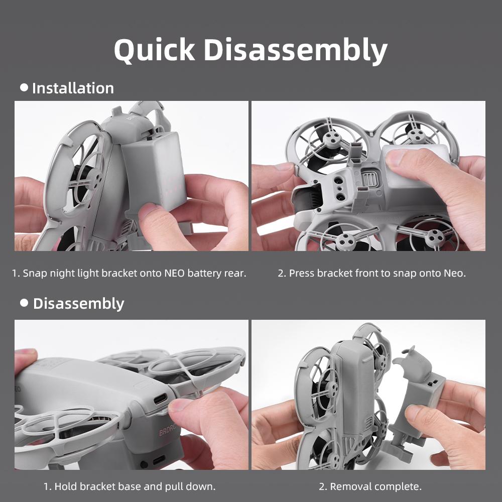 LED Night Light Stand For DJI NEO Increase Height Kickstand Night Lights Landing Gear Illuminated Kickstand Height Protector