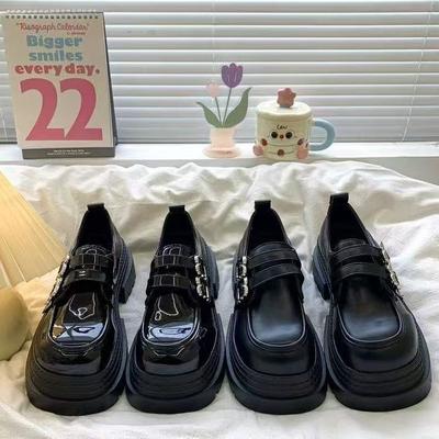 Retro Versatile Small Man Platform Loafer Single Shoes British Heightening Small Leather Shoes Women's Spring and Autumn 2025 New Models