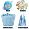 Kids Bike for Banner Set, Bicycle Handlebar Wicker Basket with Colors and Bike Bells and Decals, Boys Girls Bike Decorat