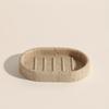 Travertine 4-Piece Bathroom Set: Mouthwash Cup, Toothpaste Holder, Electric Toothbrush Rack