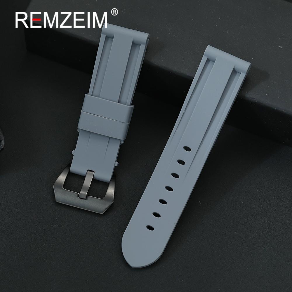 Soft Silicone Strap 22mm 24mm 26mm Fashion Replacement Sport Men Watchband Black Blue Red Green Grey Wrist Band