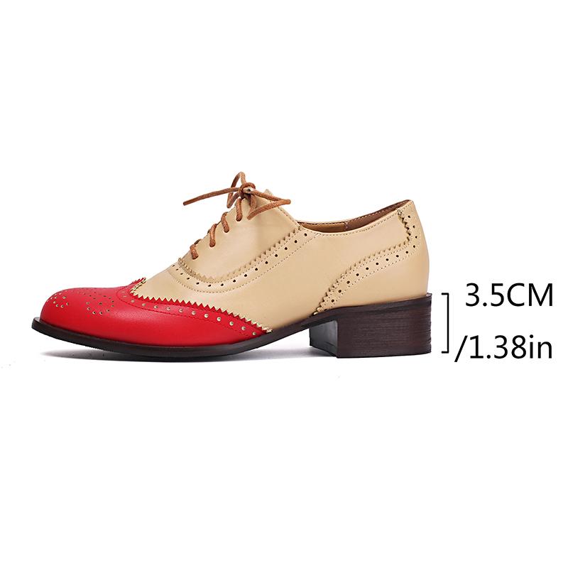  Retro Classic Mix Colors Oxford Shoes Women Brogue Shoes Lace Up Casual Shoes Footwear Sneaker