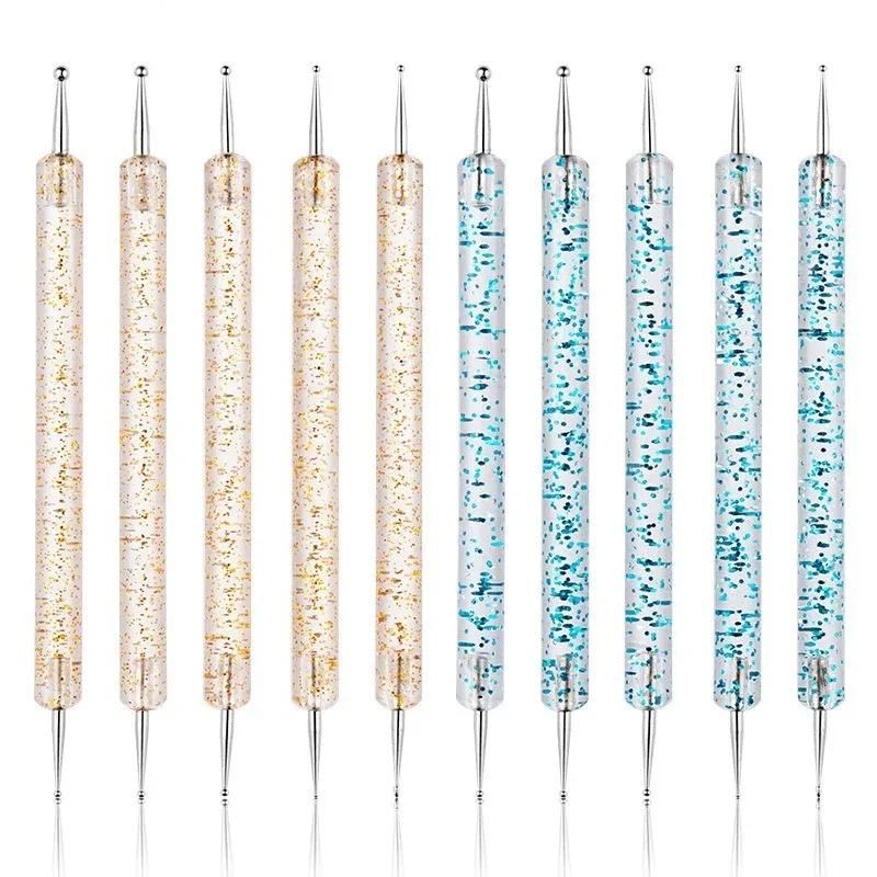5Pcs 2-Way Nail Art Dotting Tool Set, Nail Dotting Pens for Rhinestone Picker, Design Drawing and Decoration