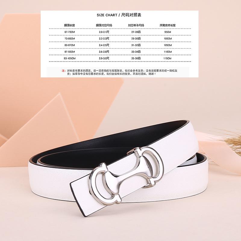 Belt Women'S Premium Anchor Smooth Buckle Leather Cowhide Belt Women'S Decorative Suit Belt