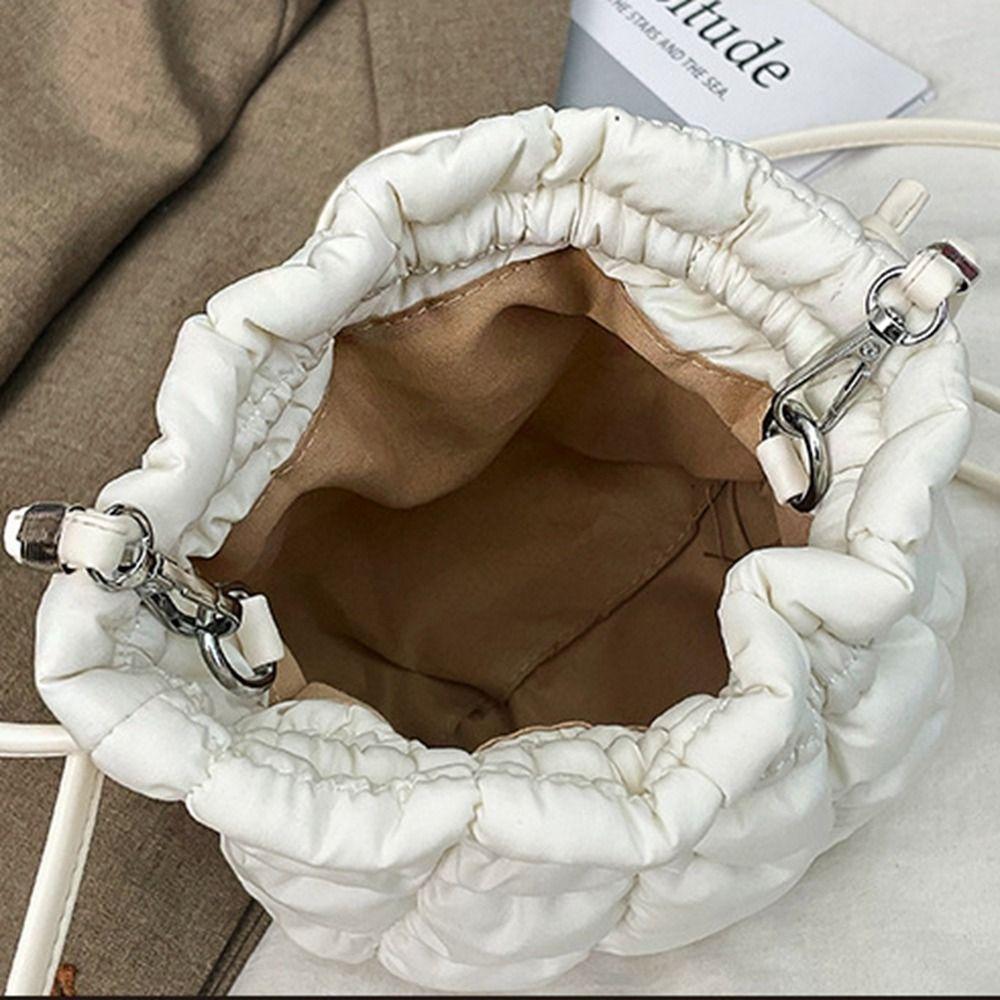 Handbag Drawstring Bucket Bag Korean Style Cloud Bag Casual Nylon Shoulder Bag  Women