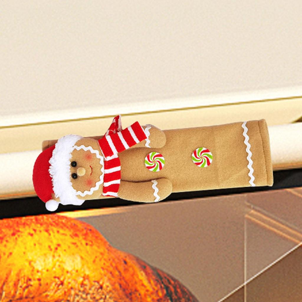 Christmas Knob Covers Reusable Christmas Door Handle Covers Glove Knob Protector Cute Lively Decor For Kitchen Home Microwaves