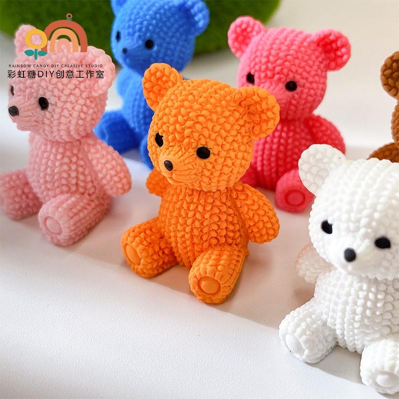 10Pcs/lot Cartoon Bear Animal Miniatures Resin Ornaments Fairy Garden Decoration Moss Terrarium Micro Landscape