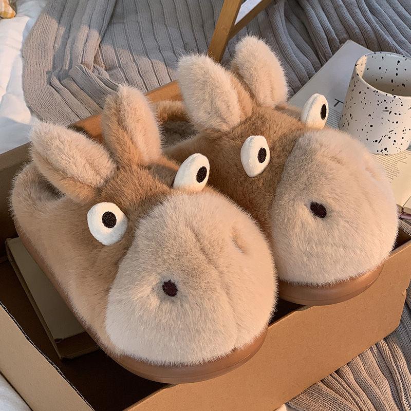 Fashion New novelty fuzzy snail bootie slippers women's fluffy home warm stuffed plush shoes unisex pull on boot slipper woman room shoe