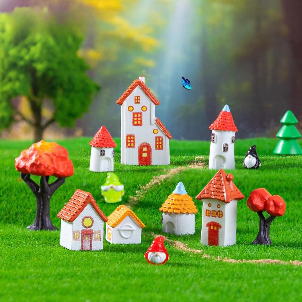 Small Decor Statues for DIY Miniature Landscape & Terrarium 9PCS