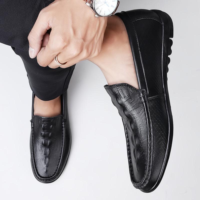 Модные мужские туфли с крокодиловым узором на мягкой подошве — фото 5