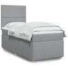 VidaXL Slat Bed Base with Mattress Light Grey 100x200cm Fabric 3293484
