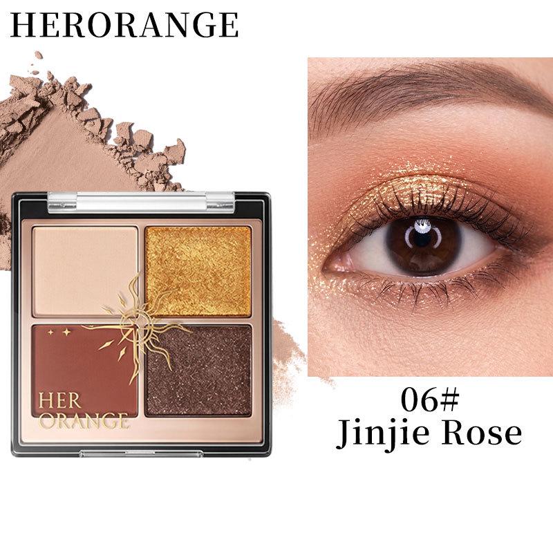 Moon Shadow Sunlit 4-Color Eyeshadow Palette: Waterproof, Sweatproof, Long-Lasting, Easy to Apply, Versatile for Everyday Use. 20g