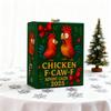 Chicken F-Caw-F Advent Calendar 24-Day Christmas Countdown Box Funny Chicken Ornaments Farm Animal Gifts for Chicken Lovers Family