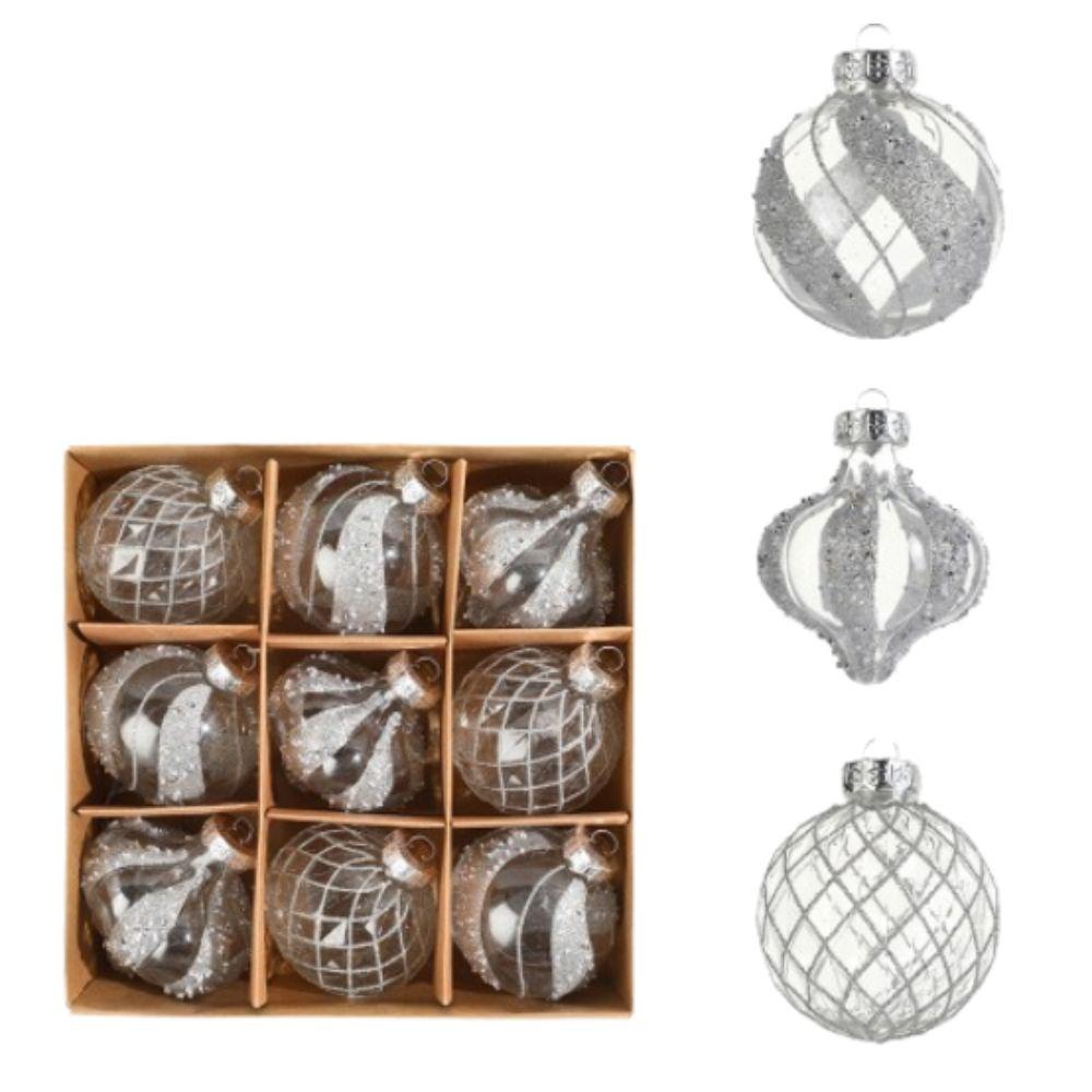 

Набор из 9 прозрачных расписных рождественских шаров Пластиковый декор для рождественской елки Счастливого Рождества Декор для отеля, офиса style 4