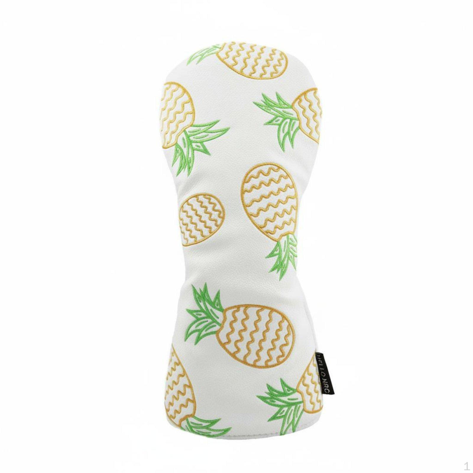 3 Pieces Pineapple Golf Headcover Set Soft Lined Interchangeable Number