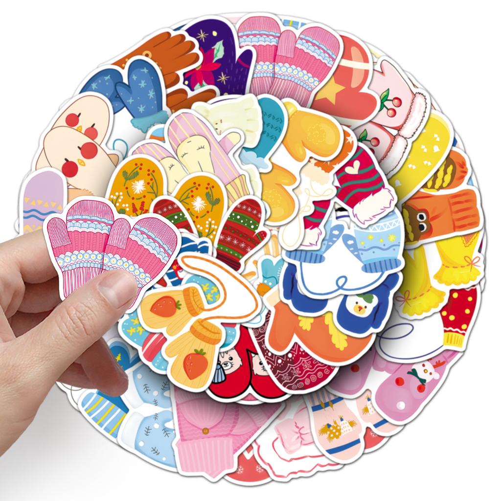 50 Gloves Graffiti Stickers Cartoon Cute Winter Fresh Gum Decorative Water Cup Creative Mobile Phone Case Stickers