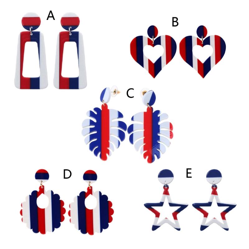1 Pair Independence Day Earrings American Fourth of July  Clay Stud Patriotic Fashion Earrings Jewelry for Girls