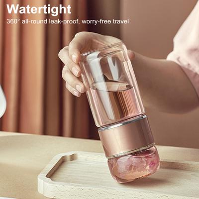 Glass Tea Infuser Double Layer Insulation Tea Maker Leak-proof Portable Travel Tea Cup with Filter Tea Water Separation Tea Bottle Gift for Tea Lovers