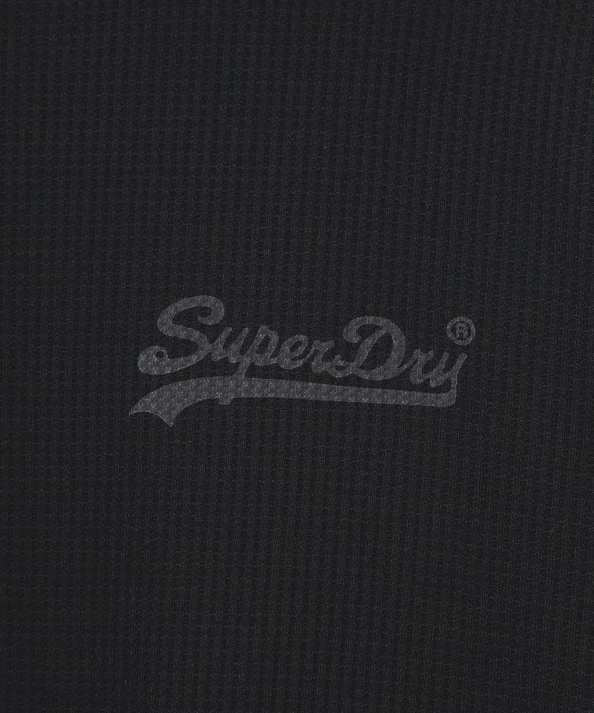 Syupeodeulai Waffle Long Sleeve T-Shirt Black Sduilaq04Blk