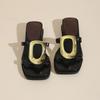 Retro Wedge Heel Sandals Women's Shoes and Slippers New One-shoulder Slippers