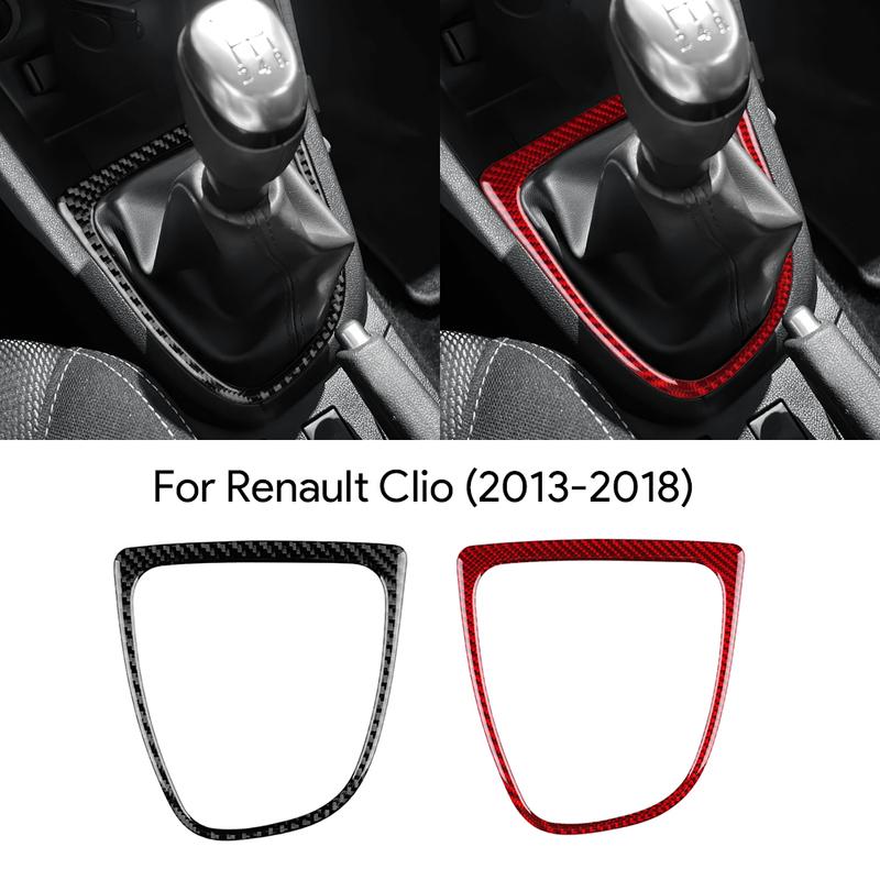Car Styling Gearshift Frame Carbon Fiber Decoration Sticker Trim For Renault Clio 2013-2018 Decorative Trim Strips Interior Part