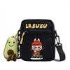 LABUBU canvas bag LABUBU peripheral small square bag doll nylon canvas lightweight simple versatile crossbody bag