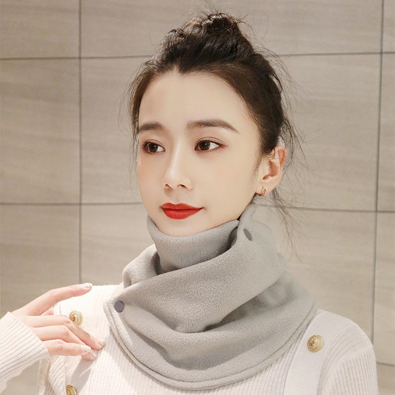 Women's Korean Style Winter Faux Rabbit Fur Knitted Scarf Set