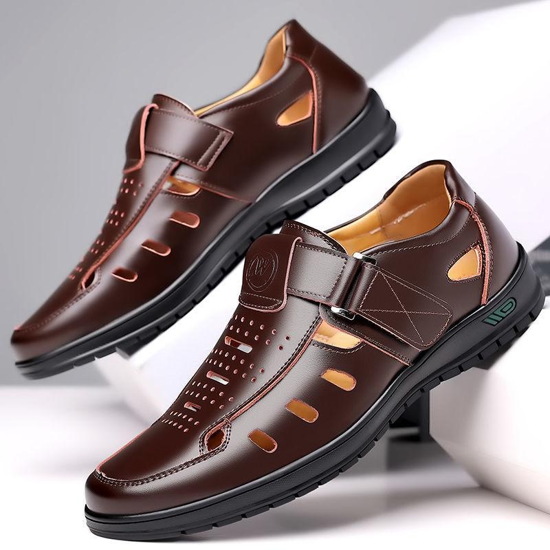 

Мужская обувь кожаные сандалии летняя нескользящая обувь 44