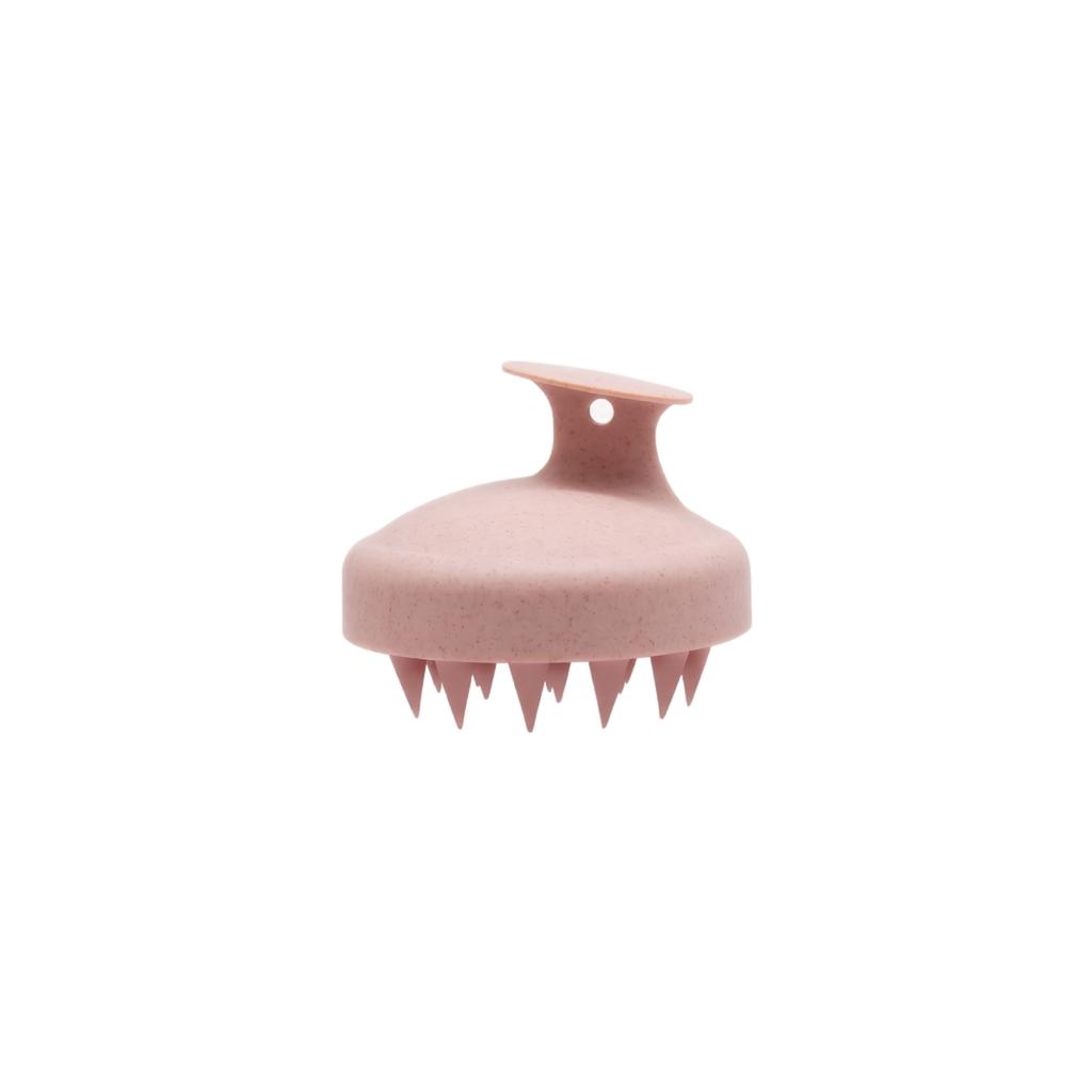 Silicone Scalp Massager Shampoo Brush Biodegradable Wheat Straw Handle Hair Cleaning Scalp Exfoliating Brush for Shower Bathing and Hair Care