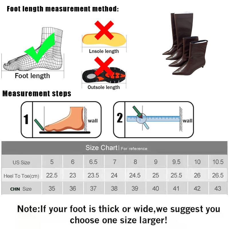 Fashion Brown Footwear Female Slip On Shoes Knee High Boots For Ladies Fashion Pointed Toe Women Ankle Western Boots With Low Heel Shoes