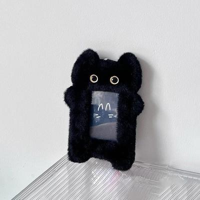 Cute Cartoon Plush Kpop Album Card Holder Bus Card Bank Id Card Protective Display Sleeves Students Bag Pendant Gift