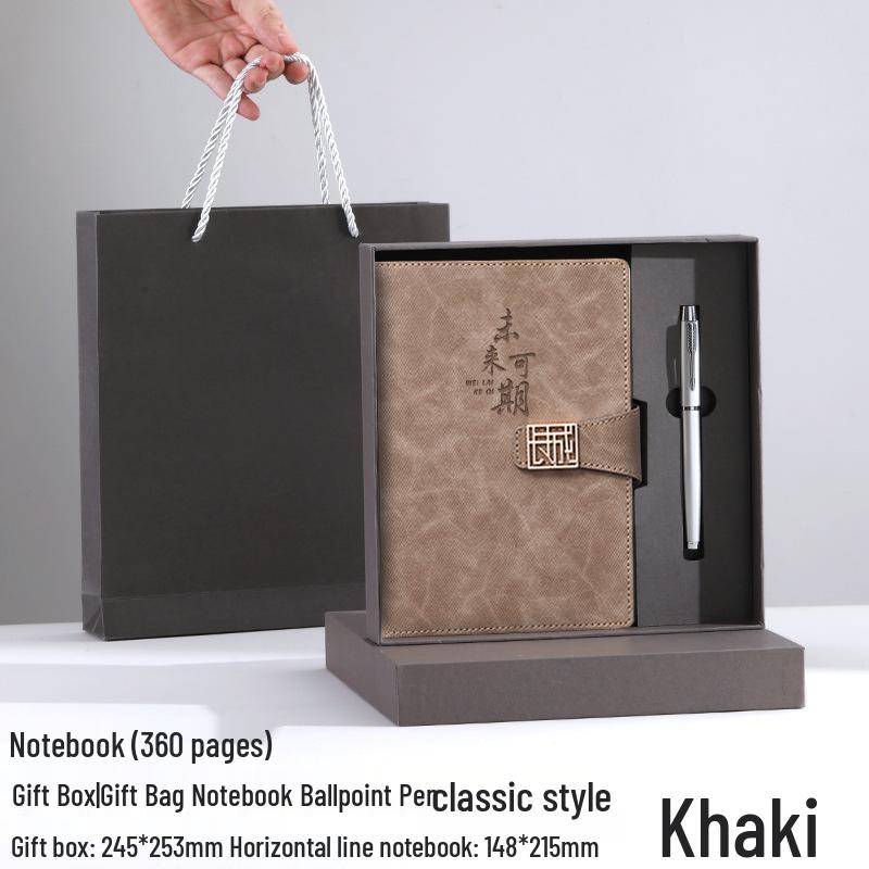A5 Custom Logo Thickened Business Notebook Gift Set with Diary
