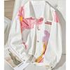 Vintage Floral Loose Fit Jean Jacket with Casual Hong Kong Style
