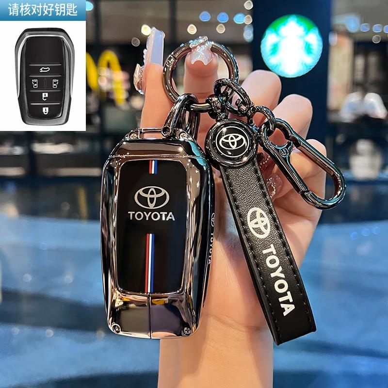 Toyota Car Key Case Cover Shell Fob for CHR Hilux Fortuner Land Cruiser 200 Camry Corolla Crown RAV4 Highland Key Chain Accessor