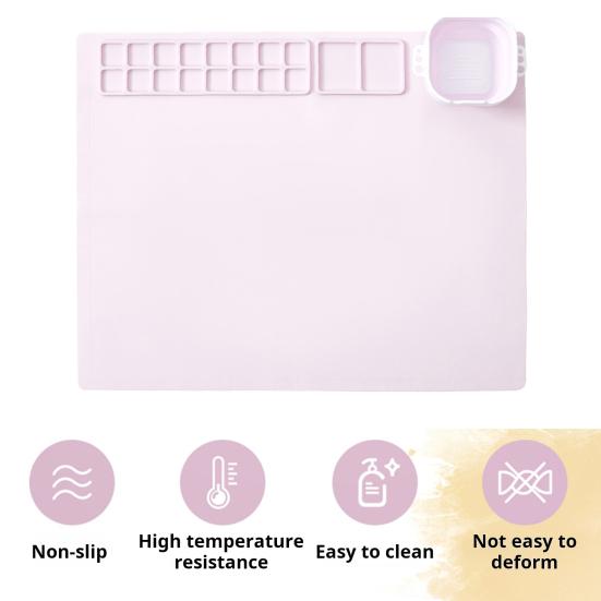Silicone Craft Mat with Collapsible Non-Stick Portable Surface Easy Maintenance Cup DIY Folding Painting