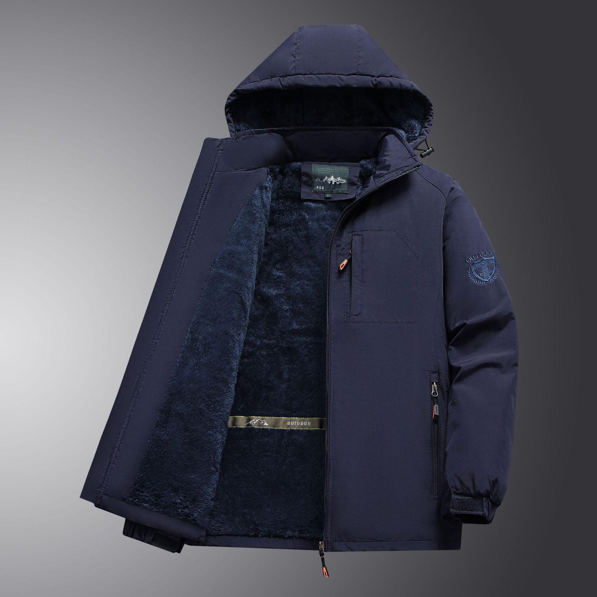 

Осенне-зимняя повседневная куртка для активного отдыха, большого размера, средней и длинной длины, бархатная, утолщенная и дышащая мужская куртка 5XL