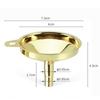 Stainless Steel Kitchen Funnel Gold Color Metal Filter Metal Funnel Functional Design Cone Shape Oil Liquid Funnel Kitchen Use