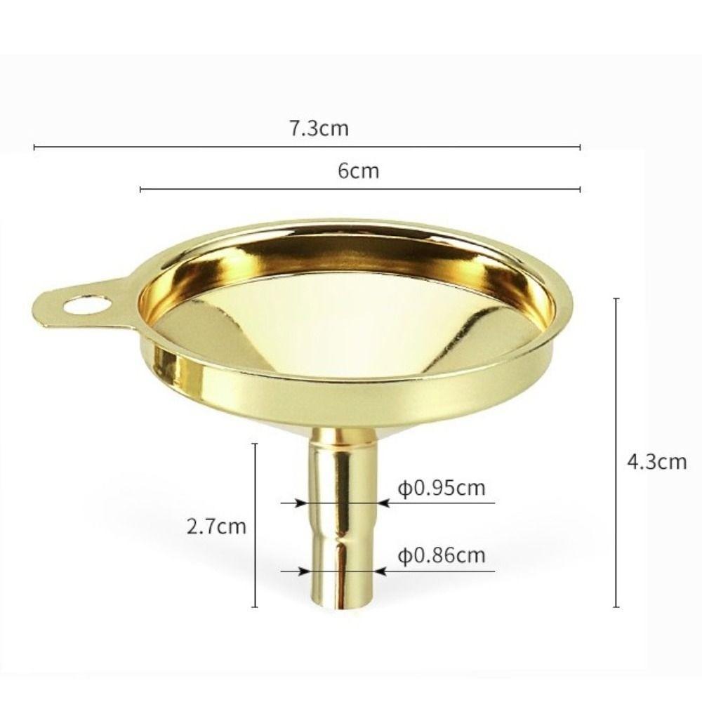 Stainless Steel Kitchen Funnel Gold Color Metal Filter Metal Funnel Functional Design Cone Shape Oil Liquid Funnel Kitchen Use