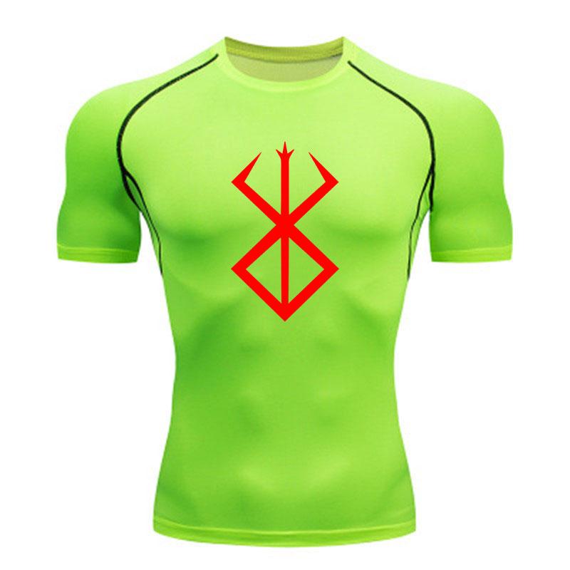 Men's Quick Dry Compression Athletic T-Shirt, Red Nordic Run