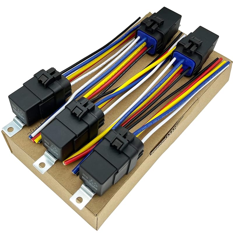 Irhapsody Relay 24V, 30/40 Amp Waterproof Relay Kit, 5-Pin SPDT Automotive Relay, Pack Of 5