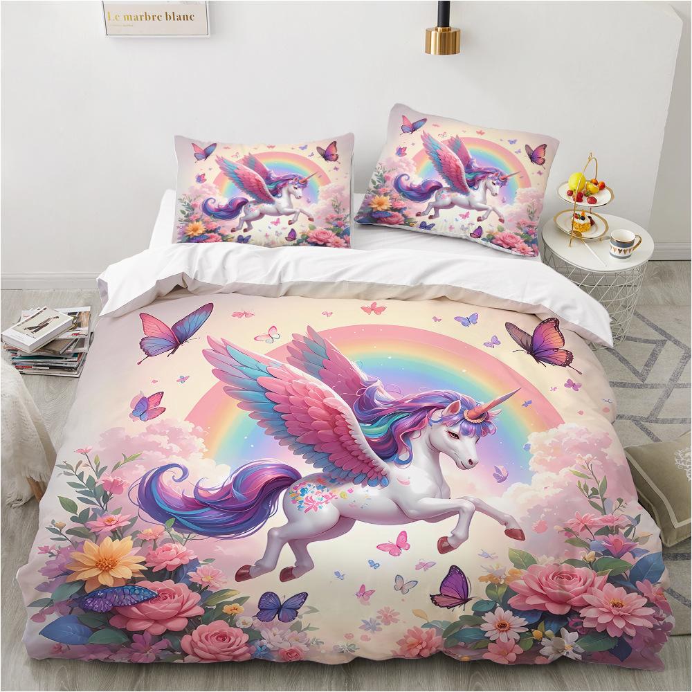 2/3pcs bedding set Digital Print Comfortable Duvet Cover for Home Bedroom Decoration, 1 Duvet Cover and 2pillowcase with Zippers