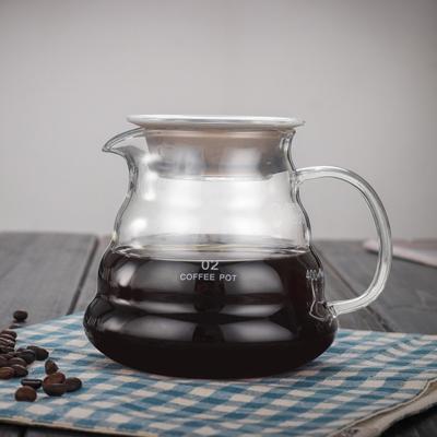 Mit Glasgriff, Glas-Kaffeekanne, V-förmiger Mund, Kaffeetasse, Einfachheit, Kaffeeutensilien