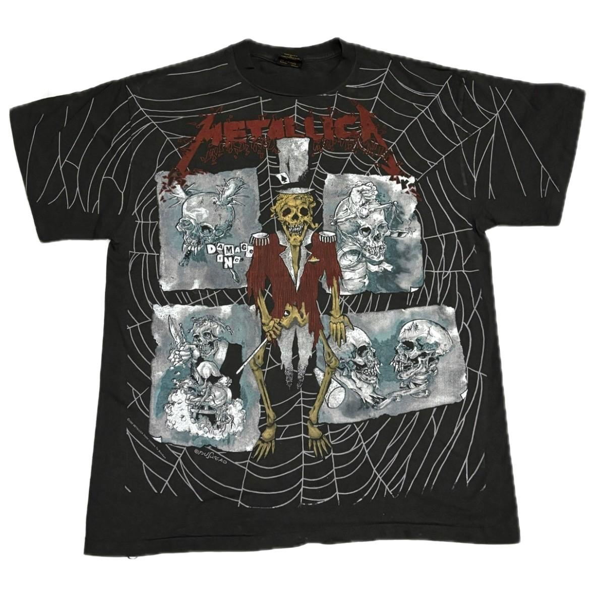Винтажная METALLICA AOP Ringmaster Pushead 90-х группа BROCKUM РЕДКАЯ футболка РЕПРИНТ 2XL