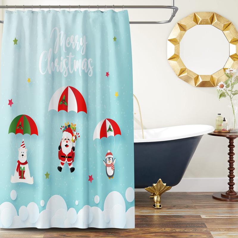 Bathroom Thickened Waterproof Curtain Mildew Proof Shower Curtain Shower Partition Curtain Shower Curtain Bathroom Curtain Free Perforation
