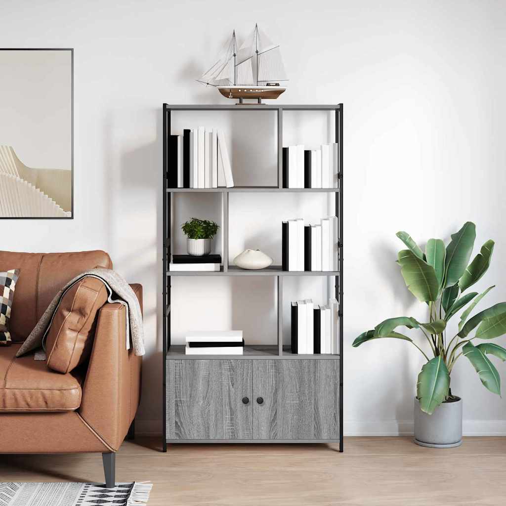 Bookshelf Gray Sonoma 80 x 30 x 155.5 cm Particleboard